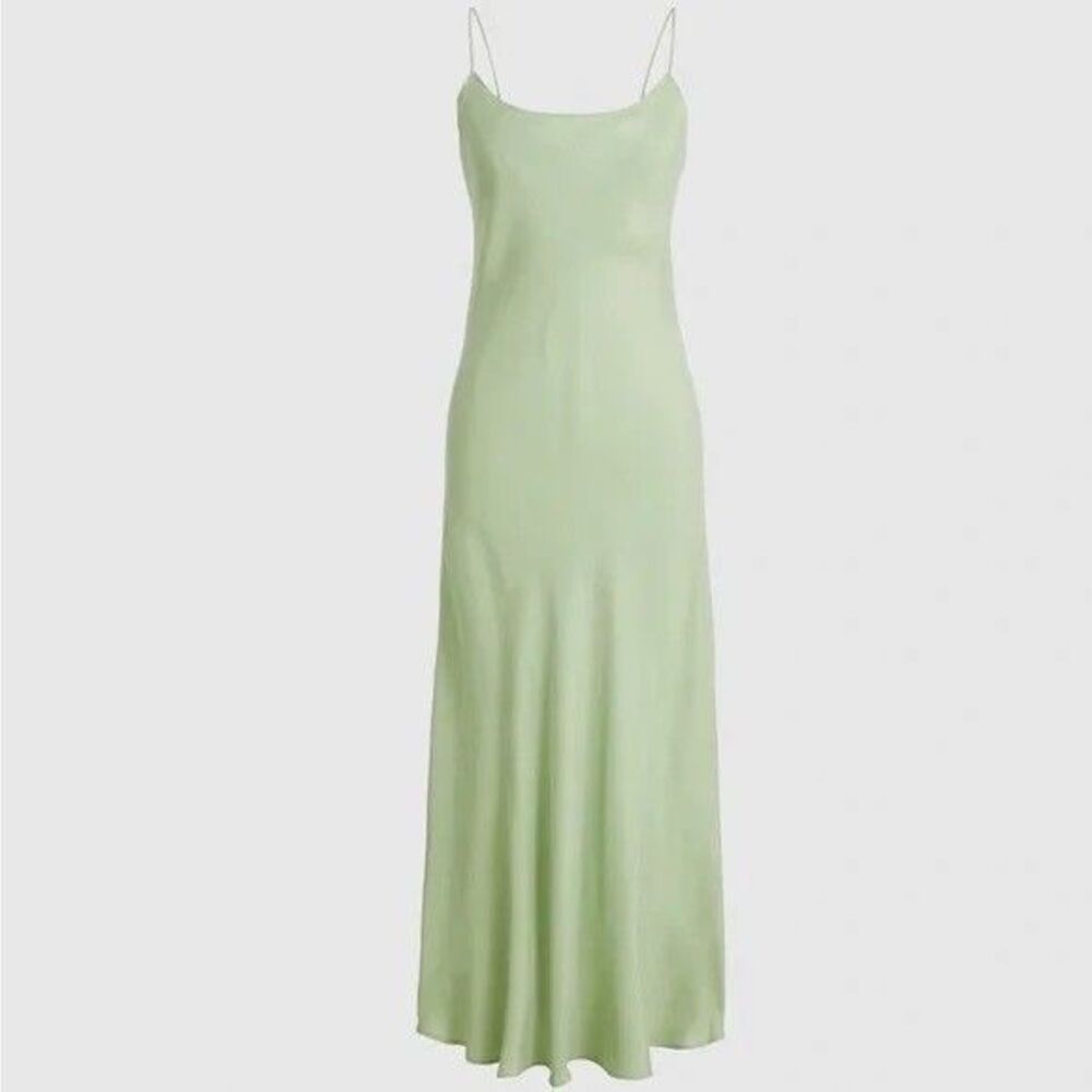 NWT J.Crew Gwyneth Cupro Midi Slip Dress 12 Sagebrush Green Straps